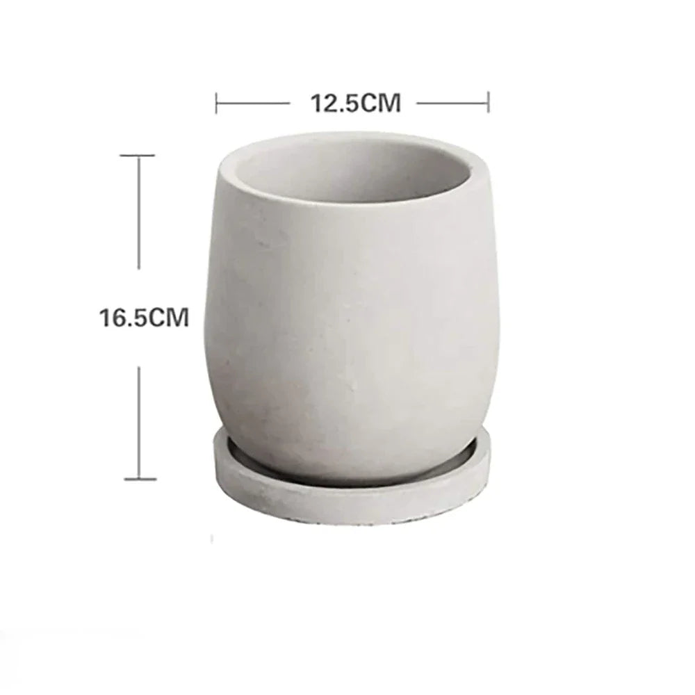 Creative Nordic simple Flowerpot Concrete Silicone Mold green plant Gardening Cement    round flowerpot  silicone mold - light green