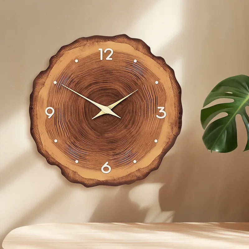 Modern wall clock in fake wood for interior decoration - B1PCS / 12 pouces 30 cm
