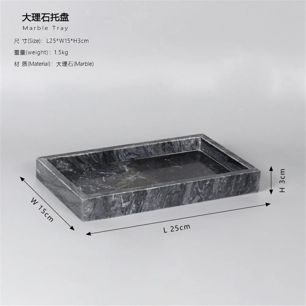 Lightweight marble shelf for storage jewelry and stylish accessories - B-25x15x3cm
