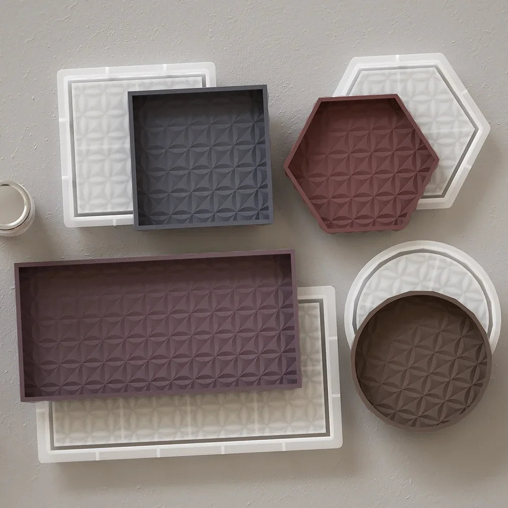 Concrete tray for storage and artisanal decoration underglass - view 2