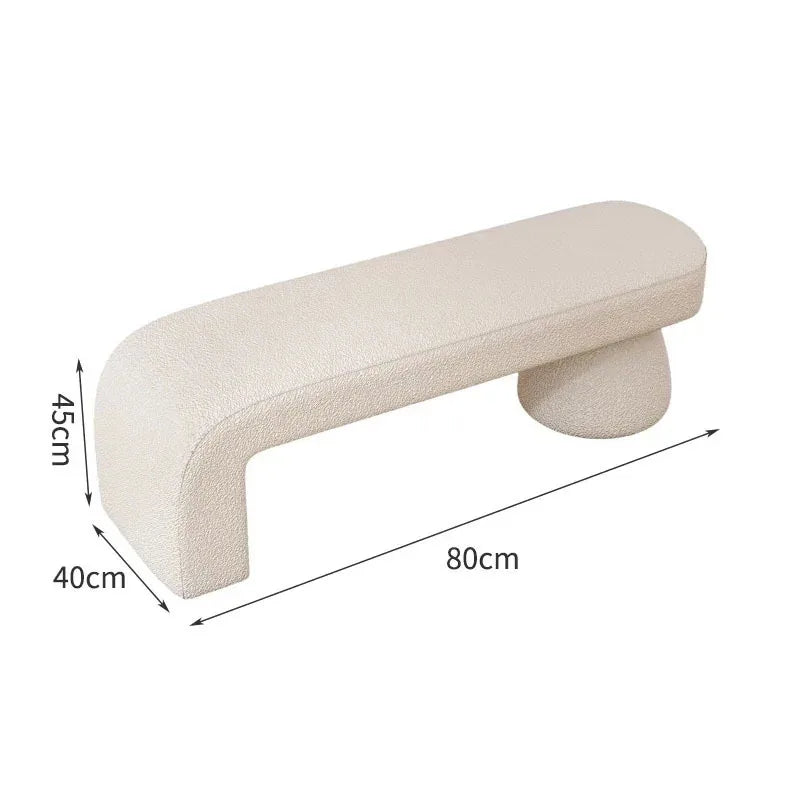 Nordic changing stool for bedroom and living room - White-80cm-Velvet