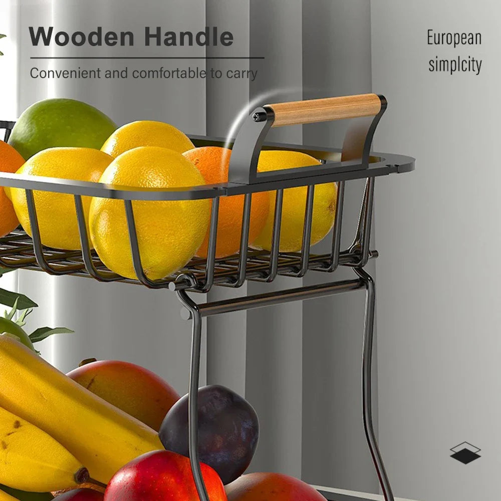 Rectangular two-level storage basket for fruits and vegetables - view 6