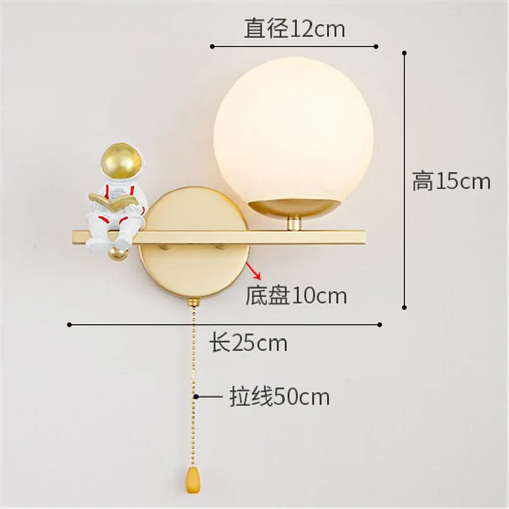 Led wall sconce in golden glass for children's room - B
