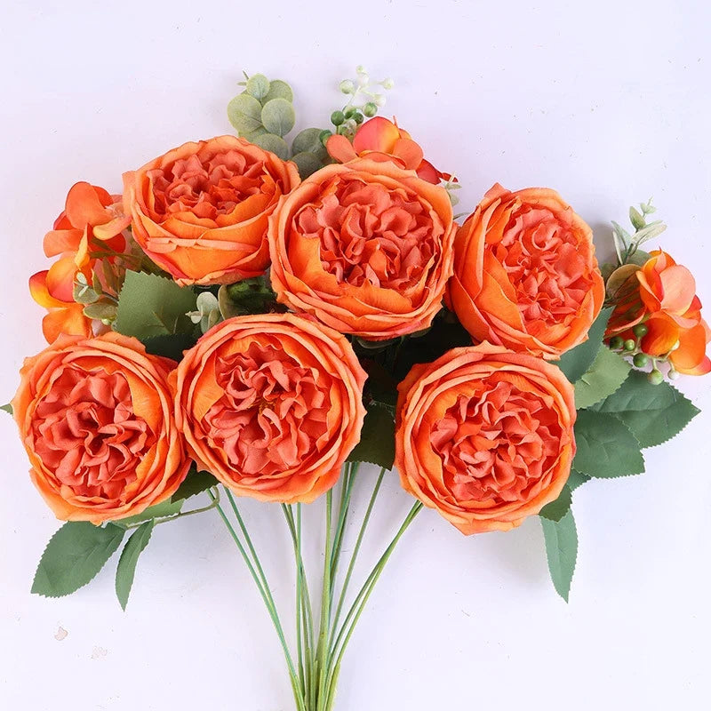 Yellow and White Artificial Silk Rose Bouquet, Design 1 - view 5