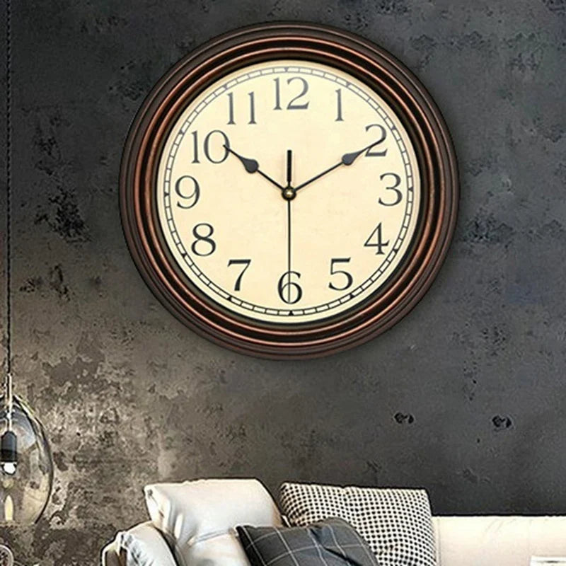 12 Inch Silent Retro Wall Clock Quartz Decorative Table Dial Battery Non-Ticking Digital Clocks for Bedroom,Black - view 5