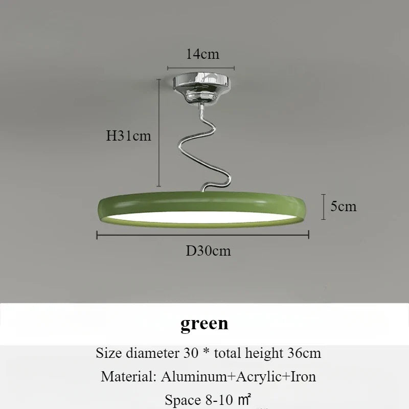 Modern light simple Nordic style aluminum with LED lights - Green-D30cm / 3 couleurs