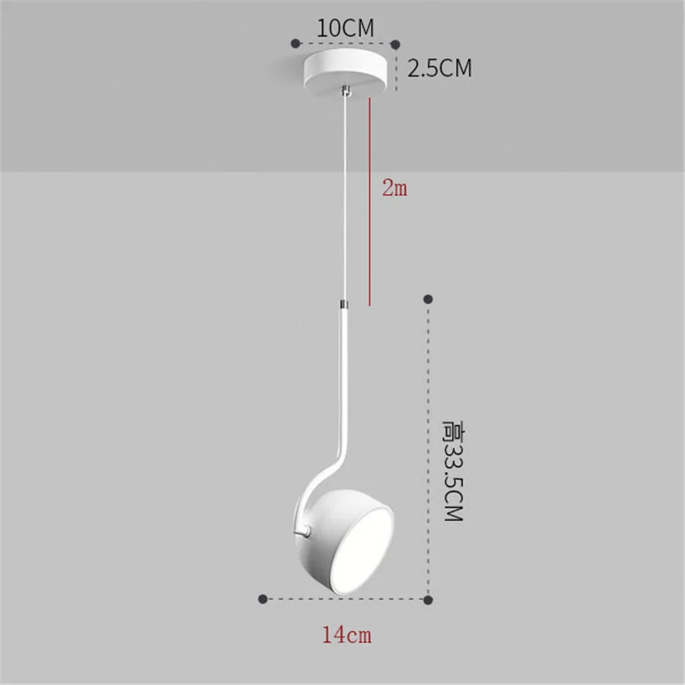 Wooden led pendant light Nordic style angle adjustable minimalist - C / Remote control