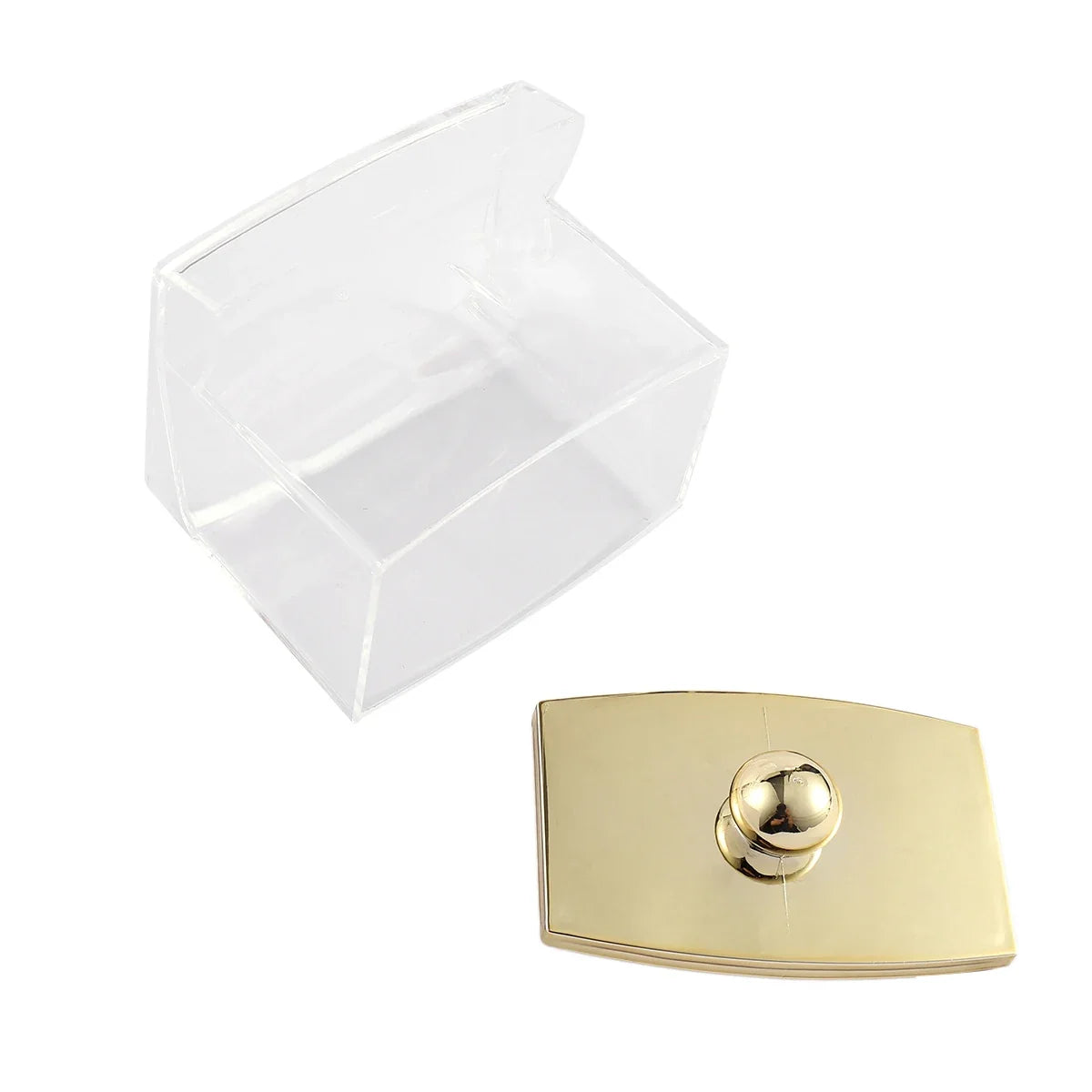 1/3 pcs Qtips Dispenser Bathroom Container with Golden Lid , 10 oz Cotton Ball Holder, Clear Plastic Apothecary Jar Organizer - view 5