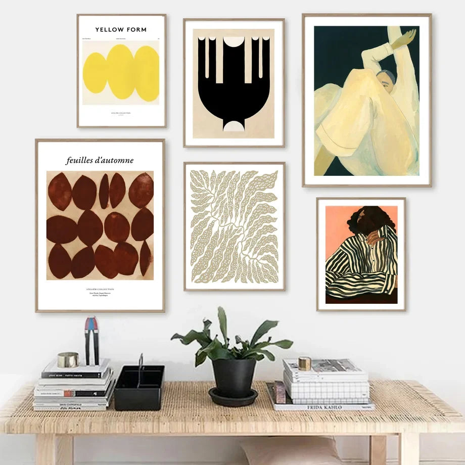 Skirt girl ginkgo biloba art wall canvas modern decoration - view 5