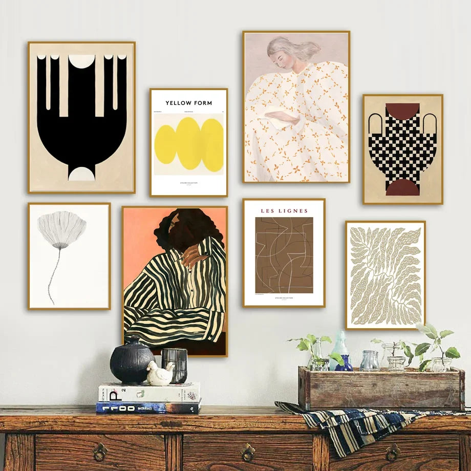 Skirt girl ginkgo biloba art wall canvas modern decoration - view 2