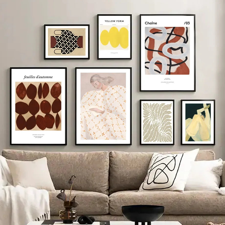 Skirt girl ginkgo biloba art wall canvas modern decoration - view 3