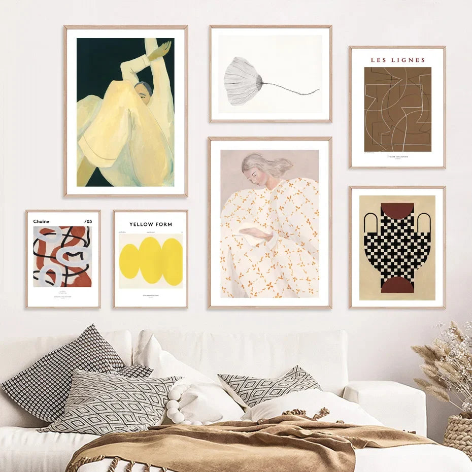 Skirt girl ginkgo biloba art wall canvas modern decoration - view 4