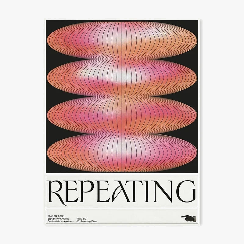 Abstract gradient halo poster retro Japanese for interior decoration