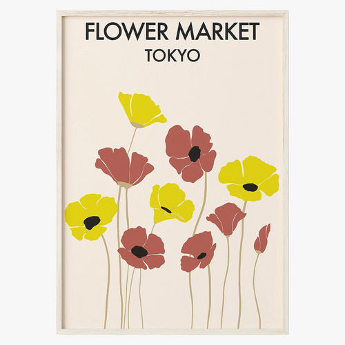 Abstract flower poster for Nordic wall decoration