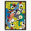 Abstract poster vintage maze retro mural art