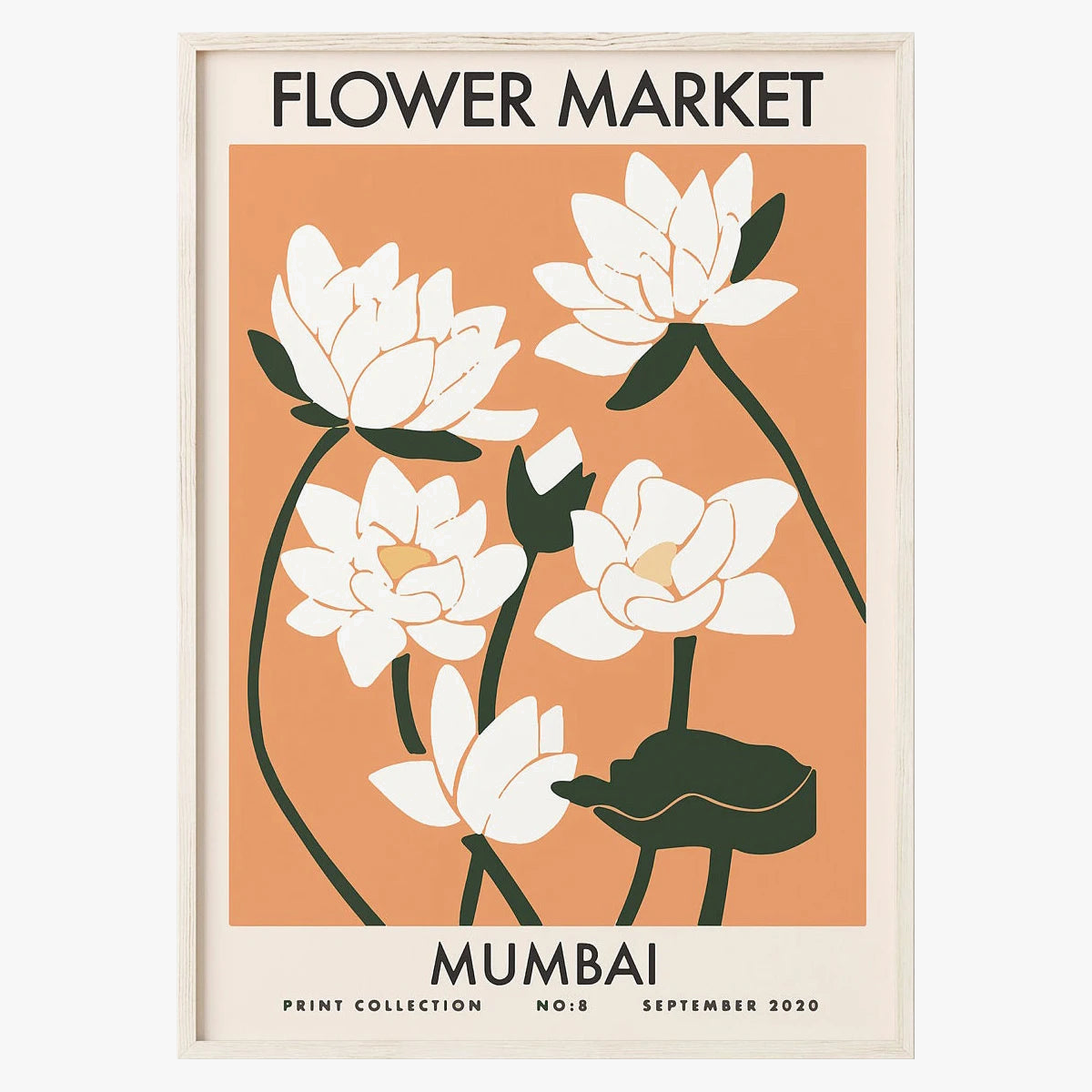 Poster of flowers painting on canvas abstract art Nordic decoration
