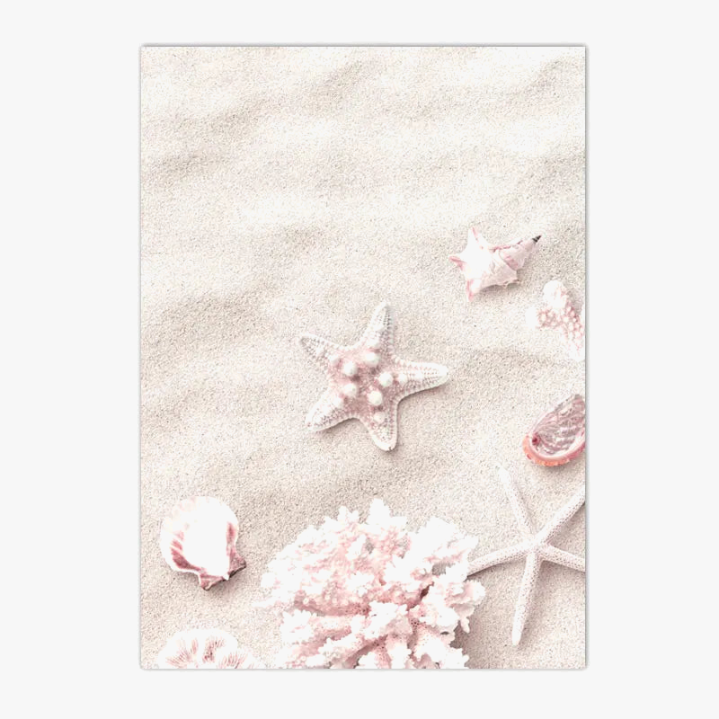 Sunrise poster on beach and wave modern wall decor