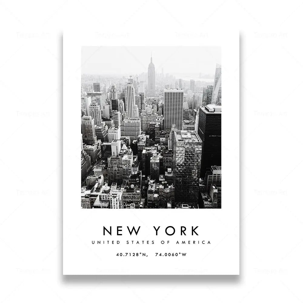 Black and White Rome and Las Vegas Photography Poster, Design 21
