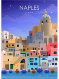 Wall art travel poster from Cairo Naples and Madeira decorative