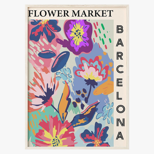 Abstract floral poster painting on canvas Nordic wall decoration