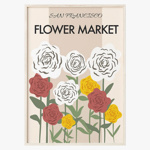 Abstract floral poster Nordic style for wall decoration