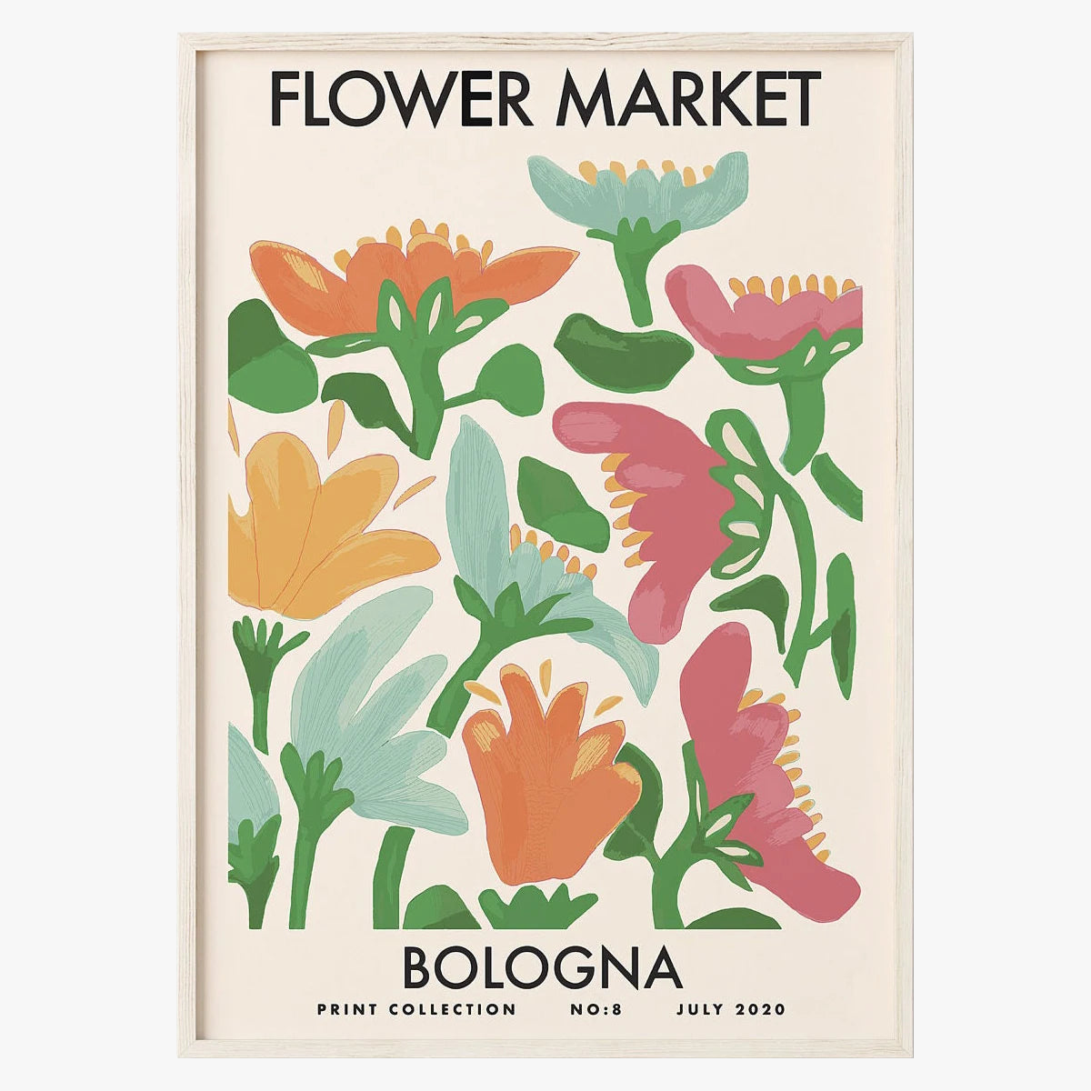 Sophisticated Nordic Floral Abstract Wall Poster