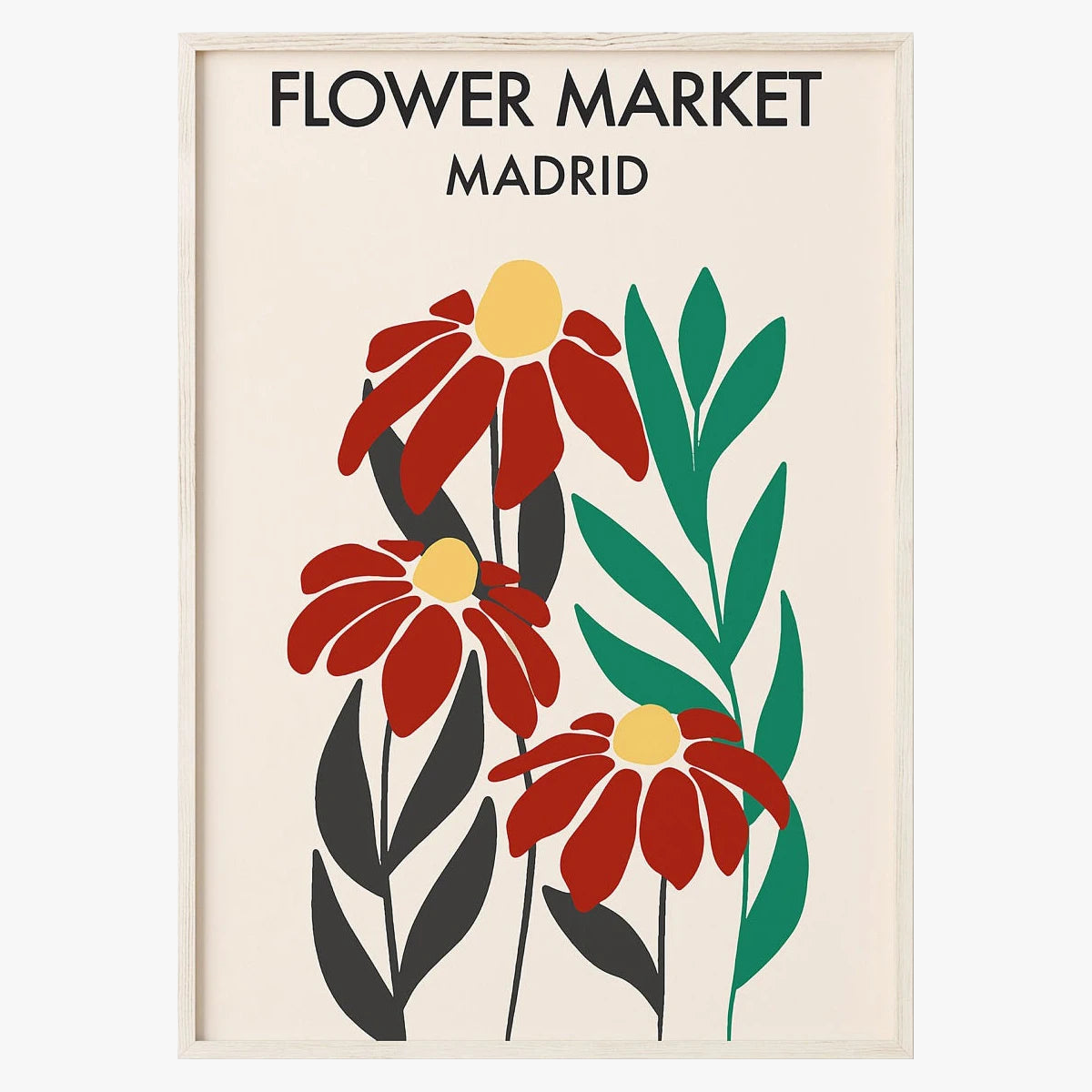 Delicate Nordic Floral Abstract Wall Poster