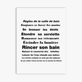 Minimalist poster bathroom rules wall decoration