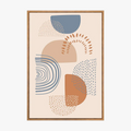 Abstract wall poster with small geometrical flower modern decor