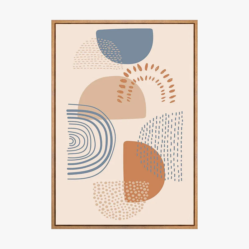 Abstract wall poster with small geometrical flower modern decor