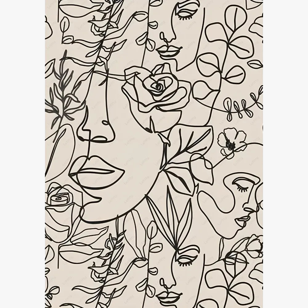 Bohemian Abstract Waterproof Wall Poster Sticker, Design Z14