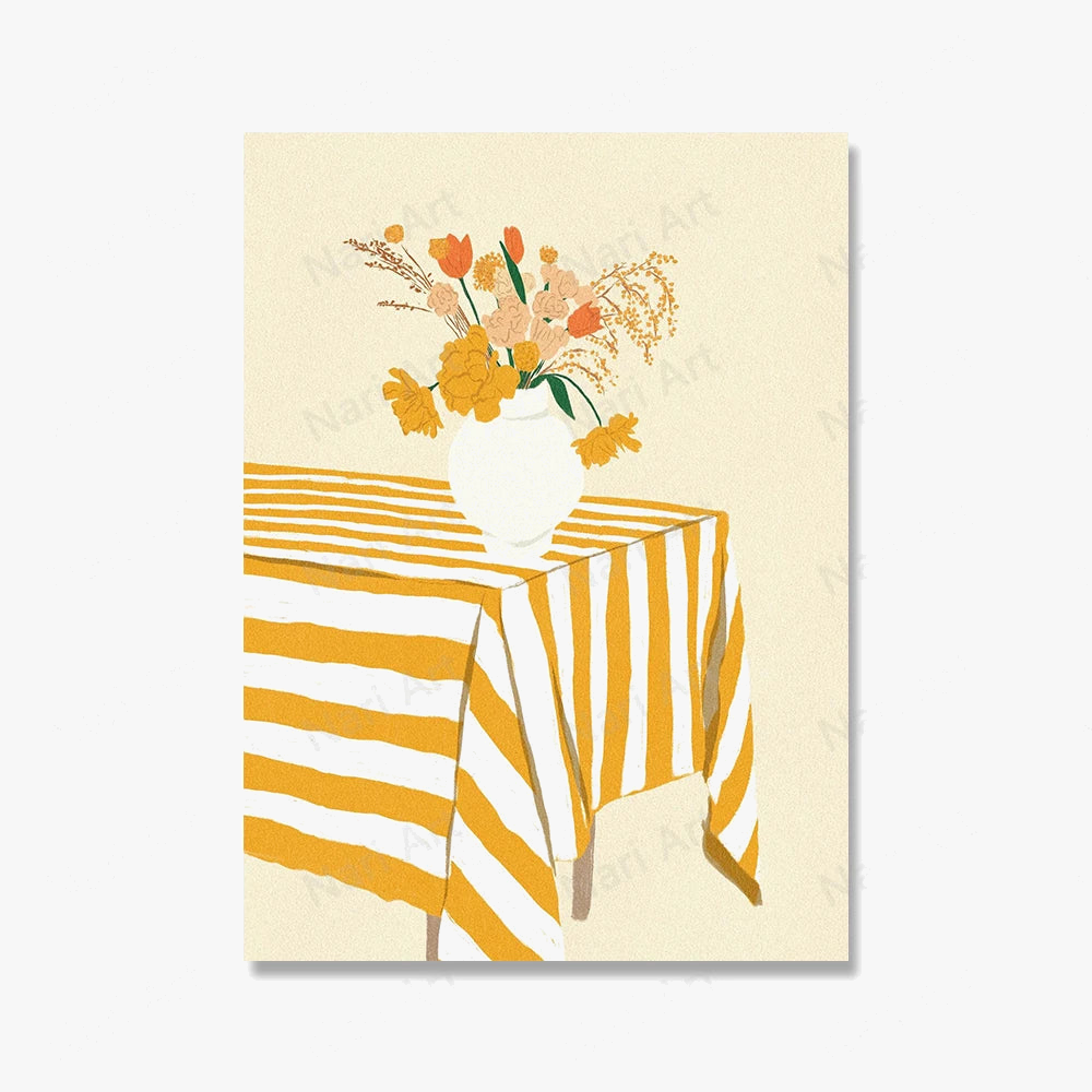 Wall poster lemon fruits summer under the palm trees Nordic decoration