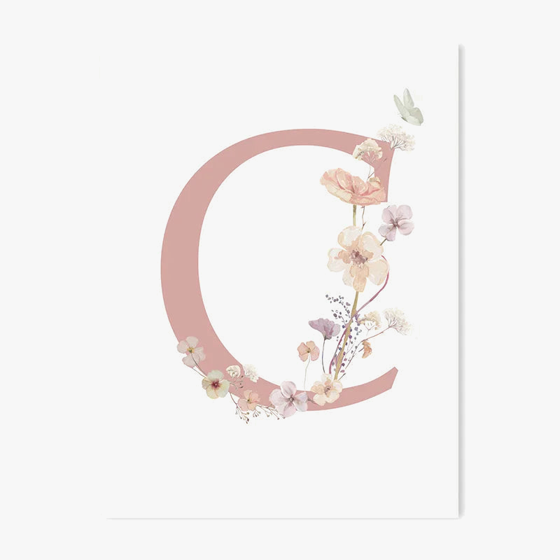 Personalized poster wild flowers decoration for children room