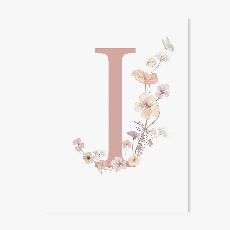 Custom Wild Flower Photo Poster with Pastel Floral Motifs for Kids