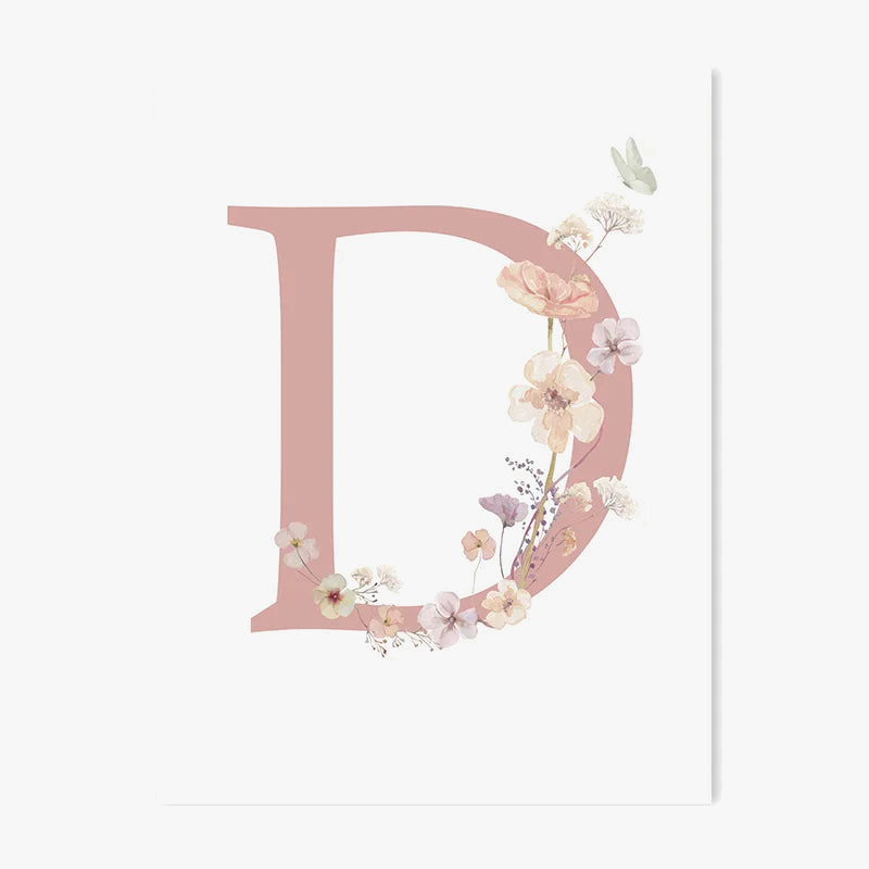 Custom Wild Flower Photo Poster for a Girl's Room, Pink Floral Print