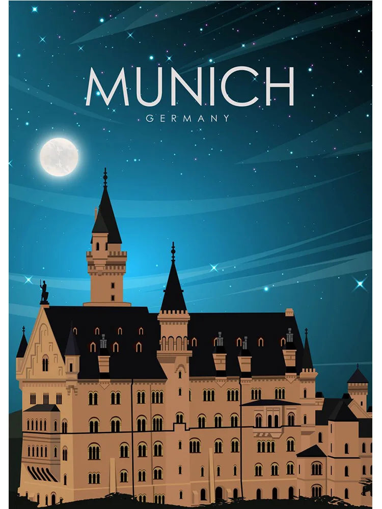 Tourist World Poster Featuring Rimini, Cotton Print