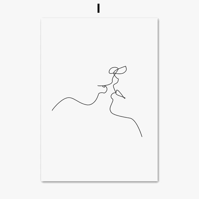 Affiches abstraites femmes couple minimalisme art mural nordique