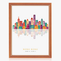 Hong Kong Skyline Canvas Wall Art Poster, Urban Decor