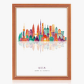 Asian Cityscape Canvas Wall Art Poster, Urban Decor