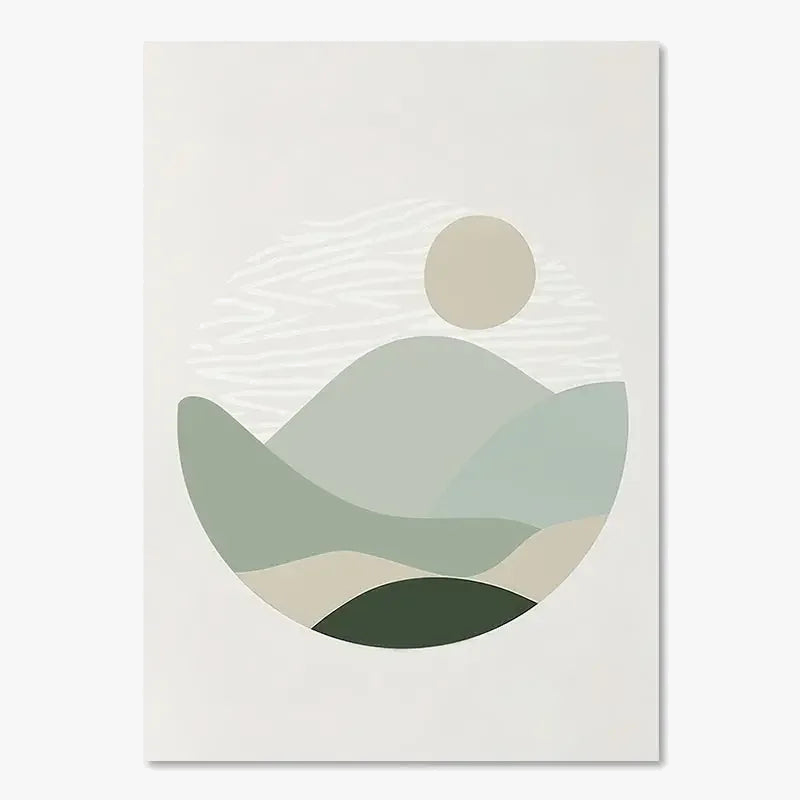 Wall art posters boho leaves sun abstract geometric moon