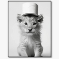 Black and White Cute Animal Art Poster, Design AZ253-4
