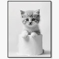 Black and white art posters with cute animals wall decorations