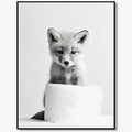 Black and white art posters of cute animals for wall decoration