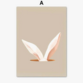 Nordic Easter Poster with Egg, Rabbit and Spring Flowers
