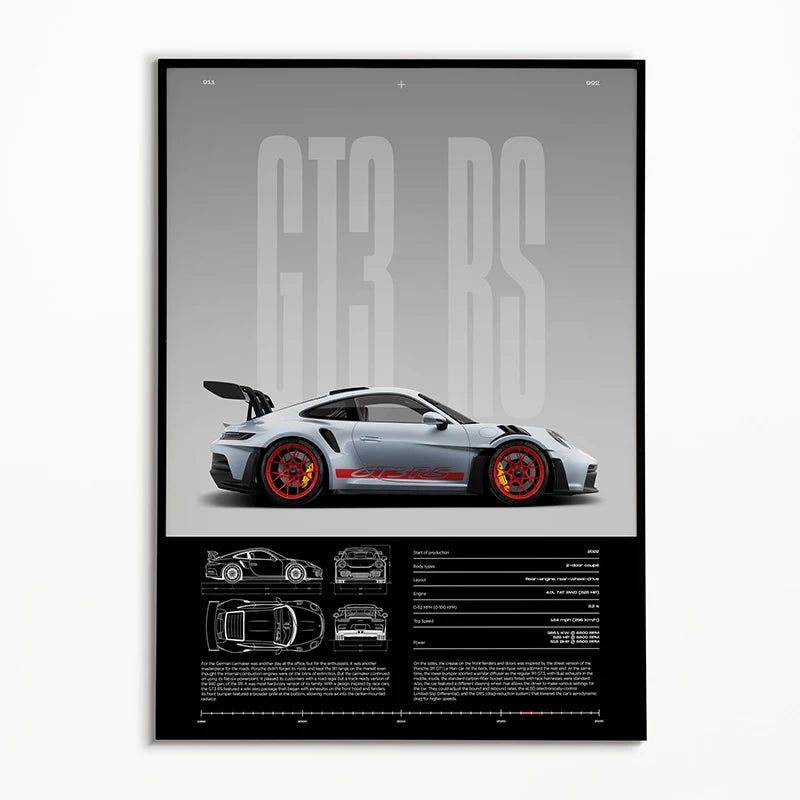 Black and White Classic Car Canvas Print, Design F0065-8