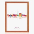 City Skyline Poster Print in Paris for Home Decor