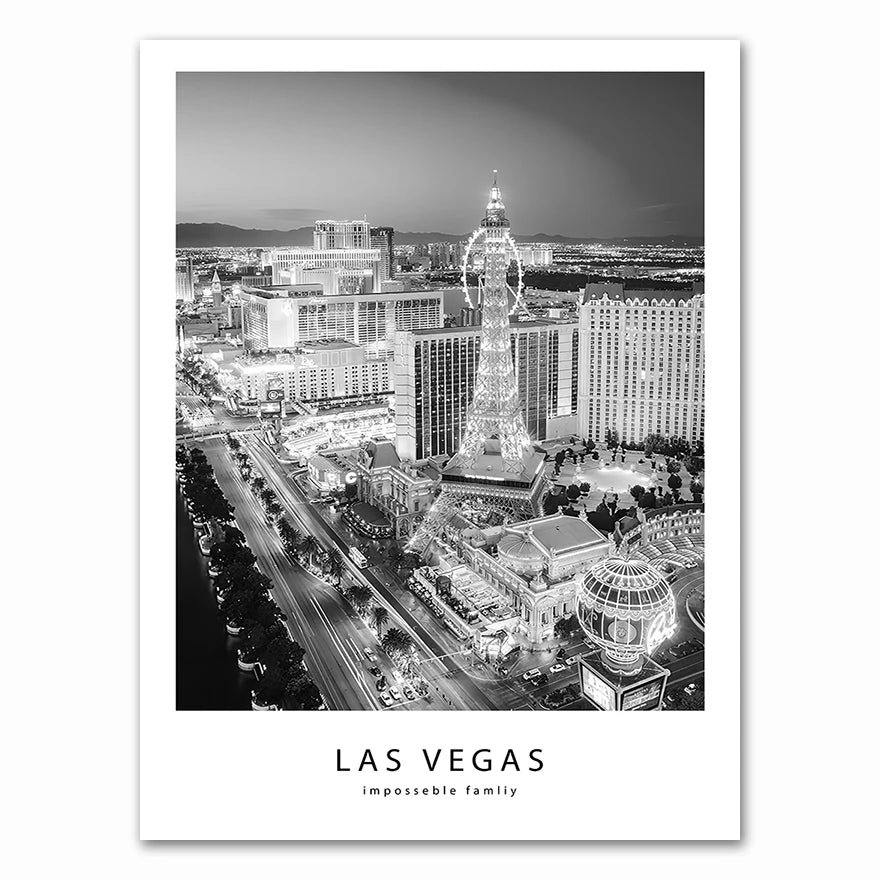 Modern posters of urban landscapes in black and white