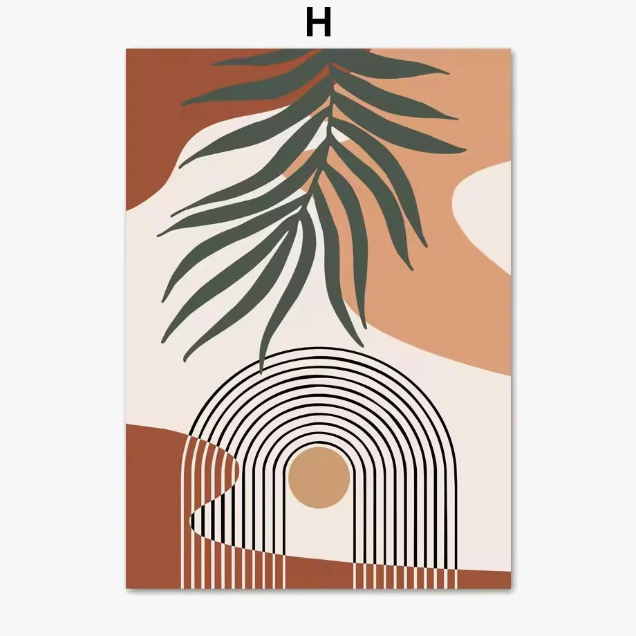 Abstract wall posters with boho patterns for modern decoration