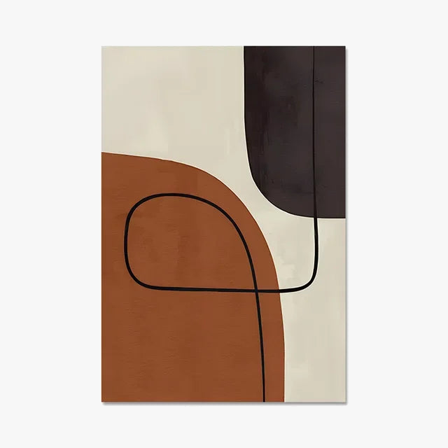 Geometric abstract wall posters with modern art face