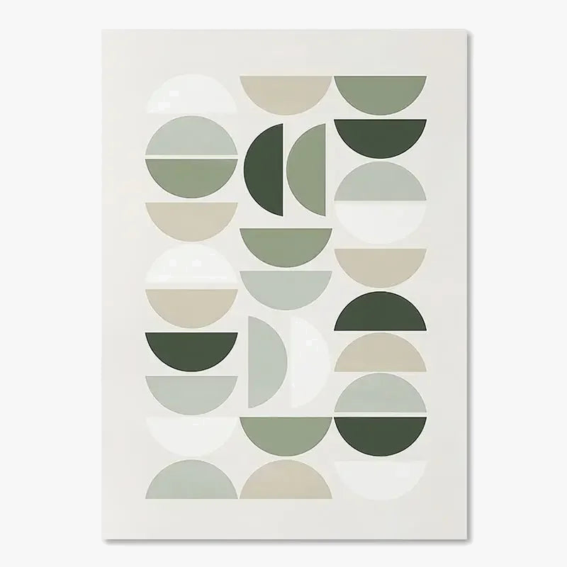 Abstract boho wall posters sun moon geometric decorative leaves